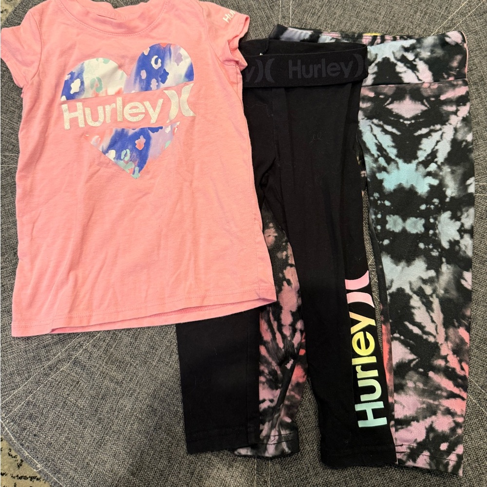 Hurley Pink Top and Tie-Dye Bottoms Set
